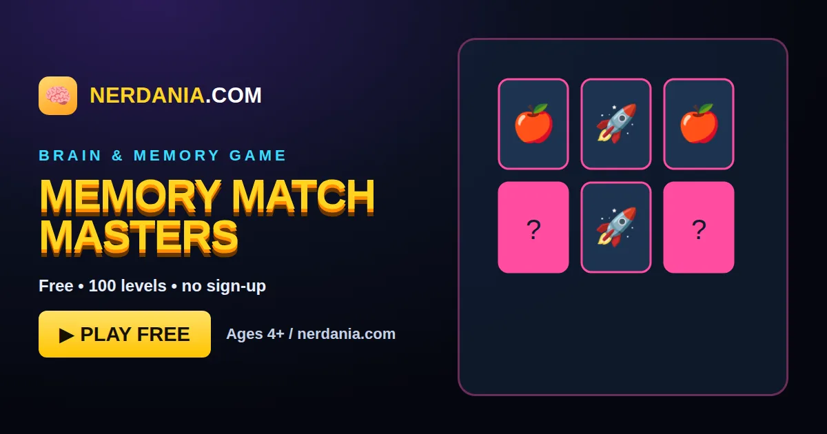 Memory Match Masters – free online brain & memory game