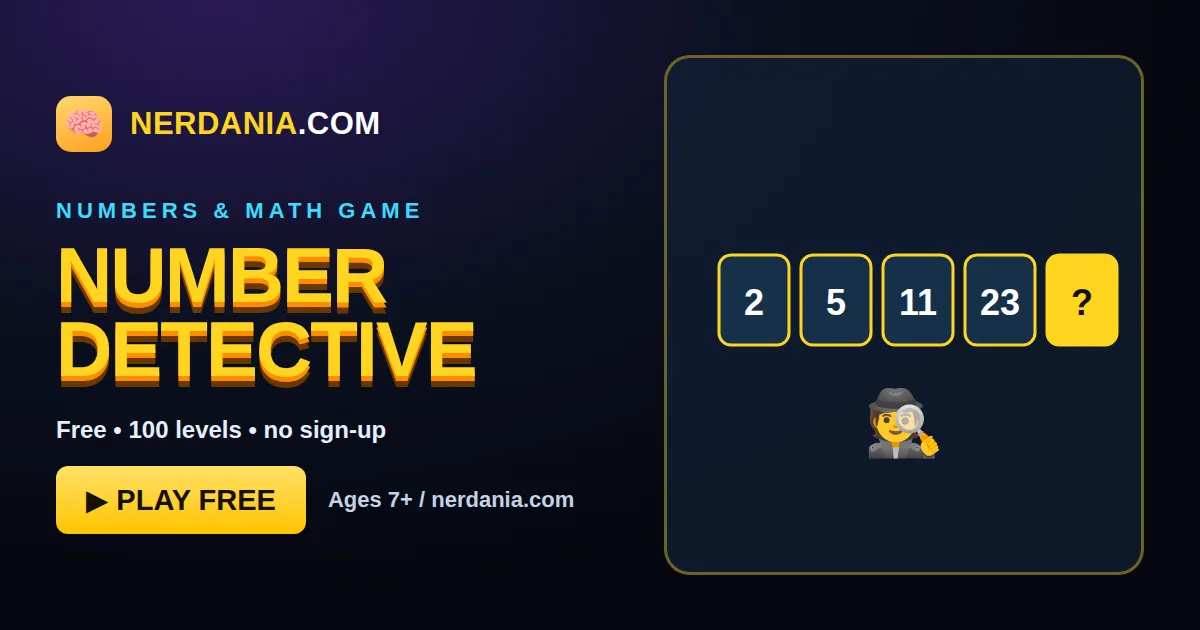 Number Detective – free online numbers & math game